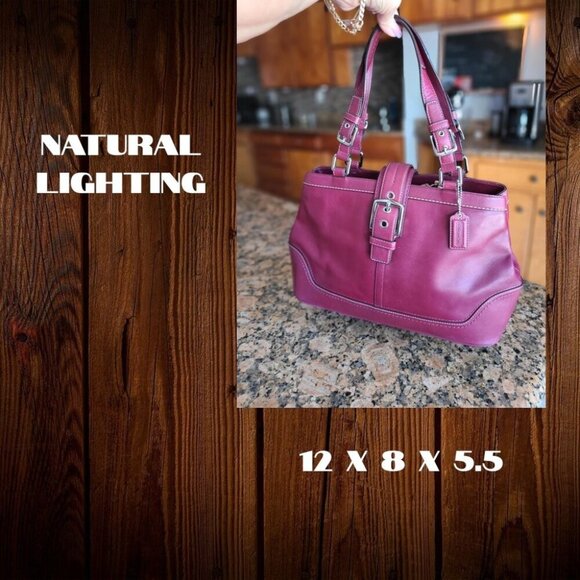 COACH Hamptons Satchel in burgundy/berry red Y2K - Picture 9 of 12